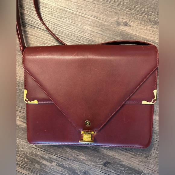 Authentic Cartier Vintage Burgundy Crossbody Bag Mastline Bordeaux-EUC - Picture 11 of 15